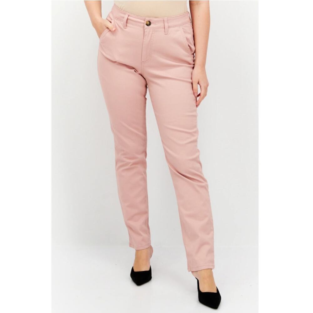Market and Spruce Women's Pink Regular Fit Plain Stretchable Chino Pants Size 8